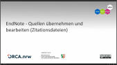 thumbnail of medium EndNote - Quellen übernehmen und bearbeiten (Zitationsdatein)