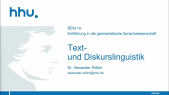 thumbnail of medium Vorlesung 13: Text- und Diskurslinguistik