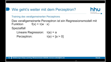 thumbnail of medium Einführung in Deep Learning 2025/26 VL 2: Perzeptron