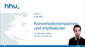 thumbnail of medium Pragmatik 10: Konversationsmaximen und Implikaturen